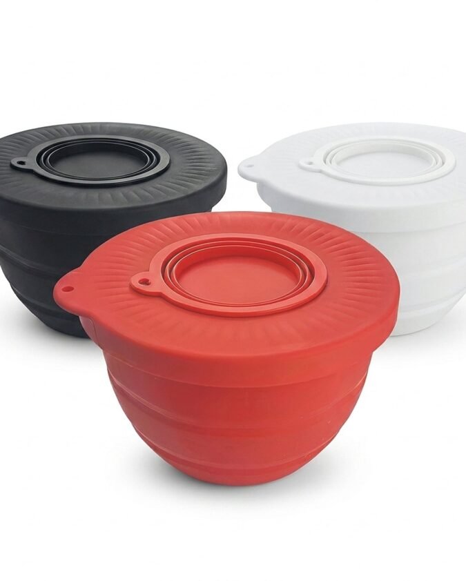 Silicone Bowl Liners (3-Pack + Lids)