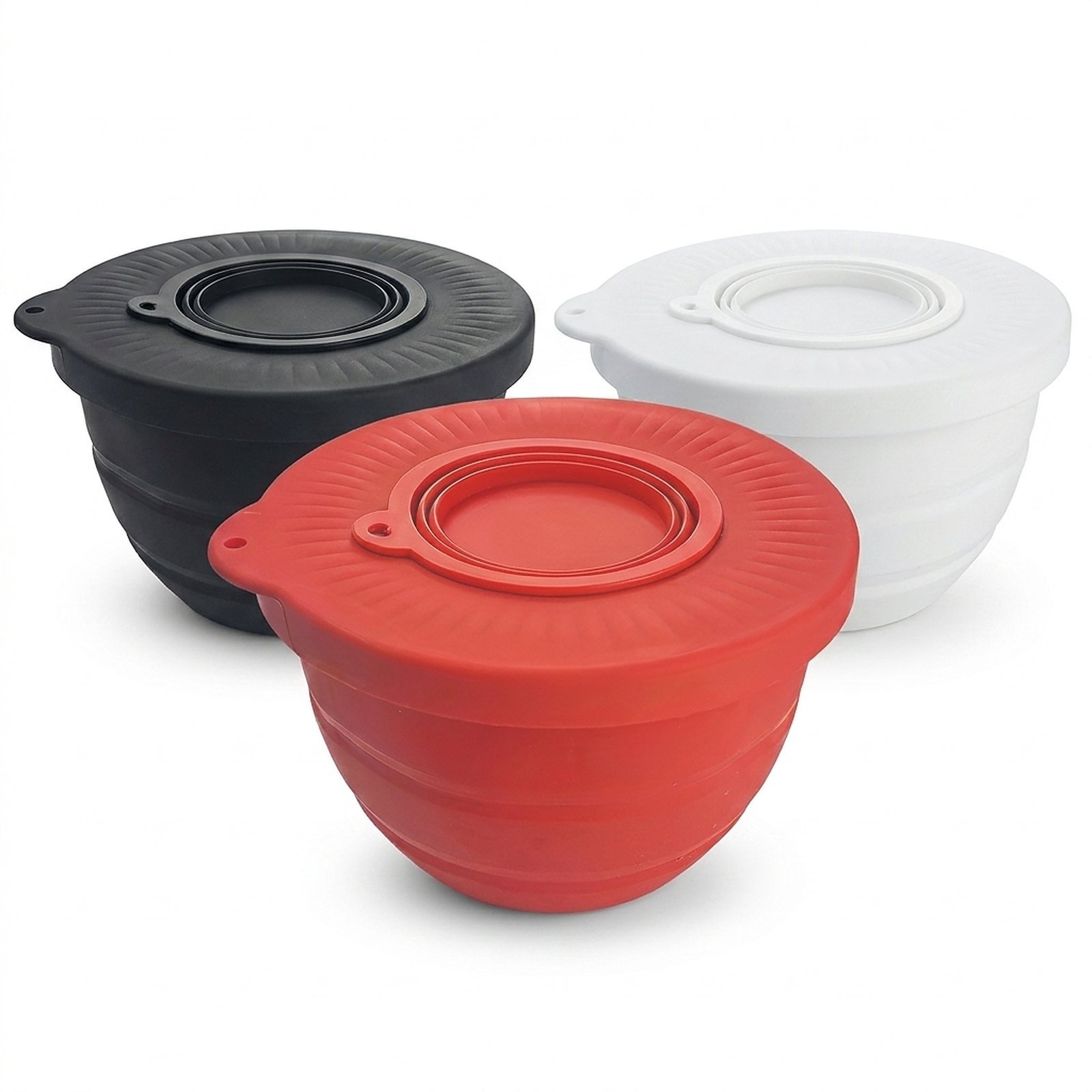 Silicone Bowl Liners (3-Pack + Lids)