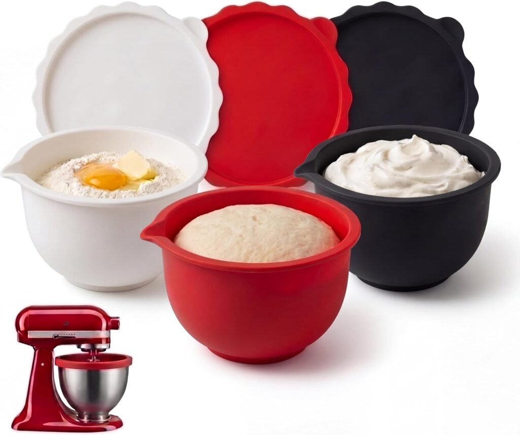 Silicone Bowl Liners, 3-Pack with Lids